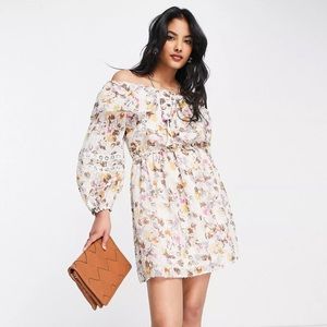 River Island Mini Bardot Dress in Cream